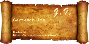 Gerresch Iza névjegykártya